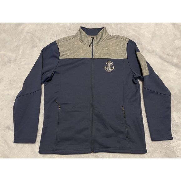 Colosseum Men's Full Zip Fleece Lined Jacket Navy Gray Anchor Size L - Picture 1 of 11